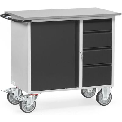 Fetra Chariot d'Atelier - Édition Grise - 4 Tiroirs - Chariot d'Atelier - Publicité Fetra Chariot d'Atelier - Édition Grise - 4 Tiroirs - Chariot d'Atelier - Publicité