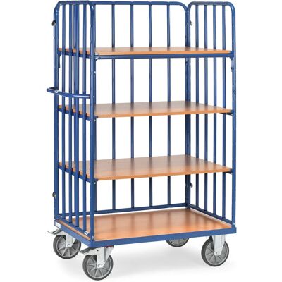 Fetra 8311-1 Chariot de service alimentaire - 4 étagères, Acier, Bleu Fetra 8311-1 Chariot de service alimentaire - 4 étagères, Acier, Bleu