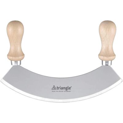 Scherp&Stijlvol Couteau de cuisine triangulaire - Poignée en hêtre - 17,5cm - Publicité Scherp&Stijlvol Couteau de cuisine triangulaire - Poignée en hêtre - 17,5cm - Publicité