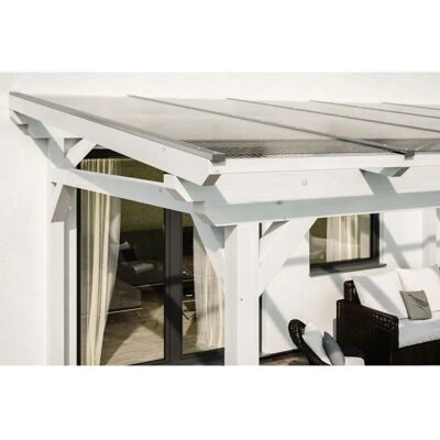 SKANHOLZ Sanremo Freistehende Terrassenüberdachung - Polycarbonat-Dach, Weiß SKANHOLZ Sanremo Freistehende Terrassenüberdachung - Polycarbonat-Dach, Weiß