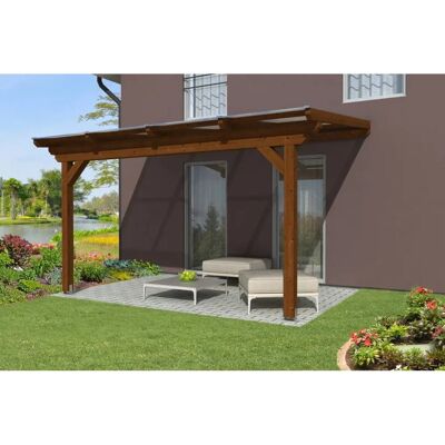 Skanholz Ancona - Brauner Garten-Polycarbonat-Terrassenüberdachung Skanholz Ancona - Brauner Garten-Polycarbonat-Terrassenüberdachung