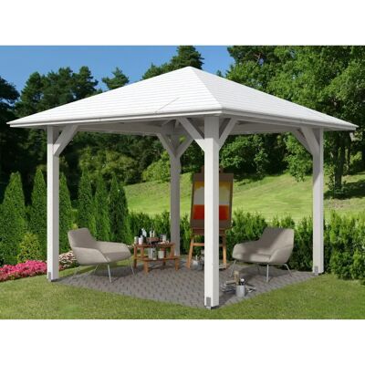 SKANHOLZ Cannes 1 - Weißer Quadratischer Pavillon - 374x374cm SKANHOLZ Cannes 1 - Weißer Quadratischer Pavillon - 374x374cm