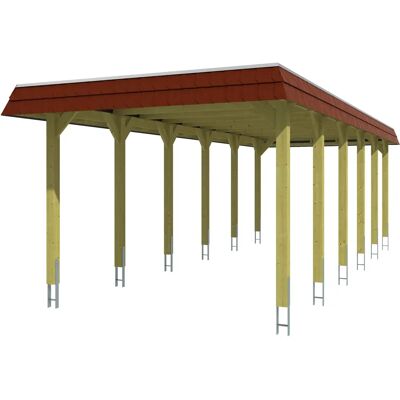 Skanholz Spreewald Carport - Flachdach - Nussbaum - 345x206x893 cm Skanholz Spreewald Carport - Flachdach - Nussbaum - 345x206x893 cm