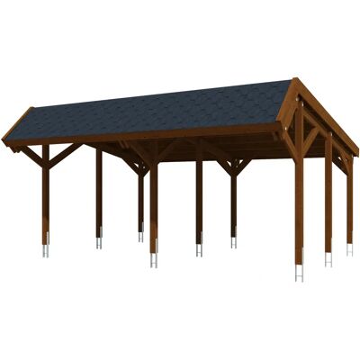 SKANHOLZ - Harz - 624x219x560 cm - Nussbaum - Carport SKANHOLZ - Harz - 624x219x560 cm - Nussbaum - Carport