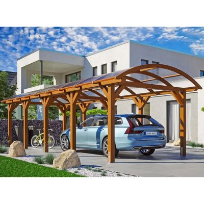 SKAN HOLZ Carport Franken - Leimholz, Nussbaum, 376x969cm - Carport SKAN HOLZ Carport Franken - Leimholz, Nussbaum, 376x969cm - Carport