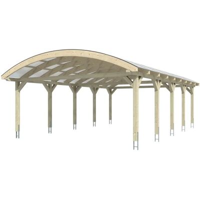 SkanHolz Franken Carport - Weiß, Runddach, 2 Fahrzeuge SkanHolz Franken Carport - Weiß, Runddach, 2 Fahrzeuge
