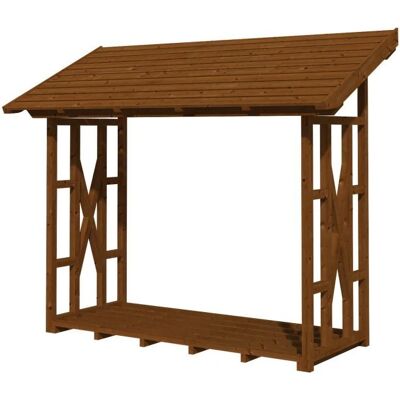 Skanholz Paul 2 Holzunterstand - Nussbaum - 290x126 cm Skanholz Paul 2 Holzunterstand - Nussbaum - 290x126 cm