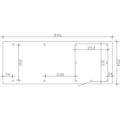 SKANHOLZ Emsland Carport - Beige - Flachdach - 354x846cm SKANHOLZ Emsland Carport - Beige - Flachdach - 354x846cm