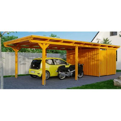 SKANHOLZ Emsland Carport - Flachdach, 404x846cm, Eiche hell SKANHOLZ Emsland Carport - Flachdach, 404x846cm, Eiche hell