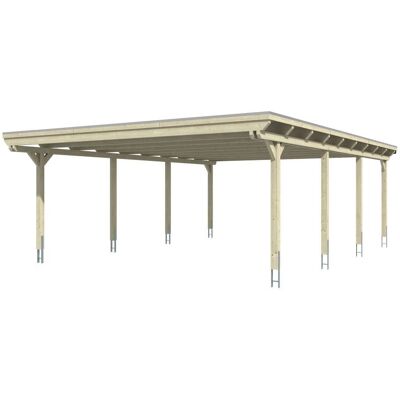 SKANHOLZ Weiß Carport Emsland - Flachdach, 2 Fahrzeuge SKANHOLZ Weiß Carport Emsland - Flachdach, 2 Fahrzeuge