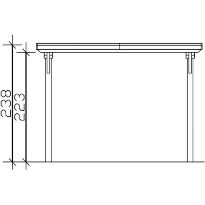 SKANHOLZ Emsland Carport - Flachdach, 354x846cm, Braun SKANHOLZ Emsland Carport - Flachdach, 354x846cm, Braun