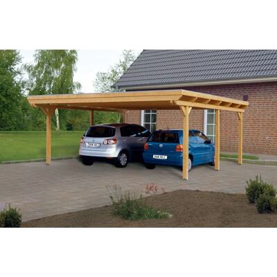 SKANHOLZ Emsland Carport - Flachdach, 613x604cm, unbehandelt SKANHOLZ Emsland Carport - Flachdach, 613x604cm, unbehandelt