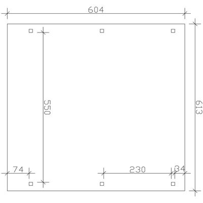SKANHOLZ Emsland Carport - Flachdach, Nussbaum, 613x604cm SKANHOLZ Emsland Carport - Flachdach, Nussbaum, 613x604cm