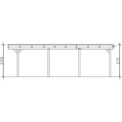 SKANHOLZ Brauner Carport Emsland - Flachdach, 613x846 cm, 2 Fahrzeuge SKANHOLZ Brauner Carport Emsland - Flachdach, 613x846 cm, 2 Fahrzeuge