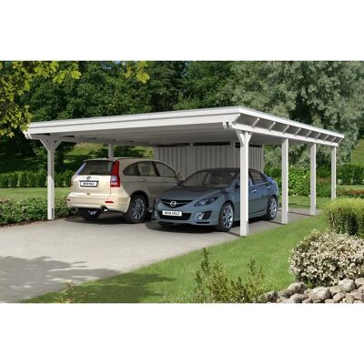 SKANHOLZ Emsland Weiß Carport mit Abstellraum - Carport SKANHOLZ Emsland Weiß Carport mit Abstellraum - Carport