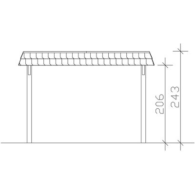 SKANHOLZ Wendland Carport - Flachdach, 362x628cm, Natur, Aluminiumdach SKANHOLZ Wendland Carport - Flachdach, 362x628cm, Natur, Aluminiumdach
