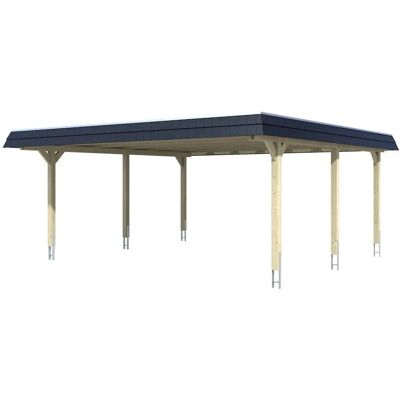 SKANHOLZ Wendland Carport - Flachdach, 630x637cm, 2 Fahrzeuge SKANHOLZ Wendland Carport - Flachdach, 630x637cm, 2 Fahrzeuge