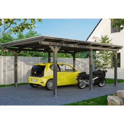 SKANHOLZ Emsland Carport - Flachdach, 404x604cm, 242cm hoch, grau SKANHOLZ Emsland Carport - Flachdach, 404x604cm, 242cm hoch, grau
