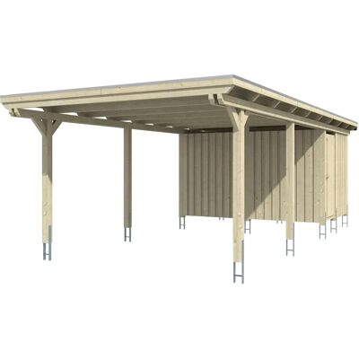 SKANHOLZ Emsland Carport - Flachdach, Abstellraum, 404x846cm SKANHOLZ Emsland Carport - Flachdach, Abstellraum, 404x846cm