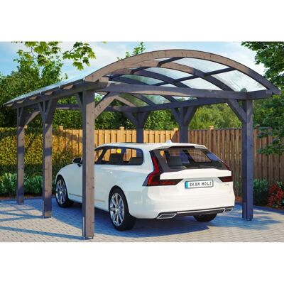SKANHOLZ Carport Franken - Schiefergrau, 376x541cm, Modell Leimholz - Carport SKANHOLZ Carport Franken - Schiefergrau, 376x541cm, Modell Leimholz - Carport