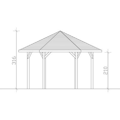 SkanHolz Nancy 3 Sechseck Pavillon - Leimholz, Grau SkanHolz Nancy 3 Sechseck Pavillon - Leimholz, Grau