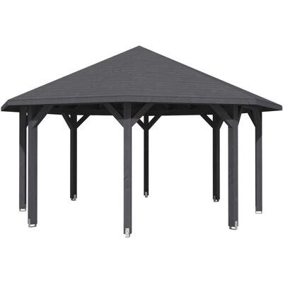 SKANHOLZ Nice 3 Achteck Pavillon - Leimholz, Grau, 557x557 cm SKANHOLZ Nice 3 Achteck Pavillon - Leimholz, Grau, 557x557 cm
