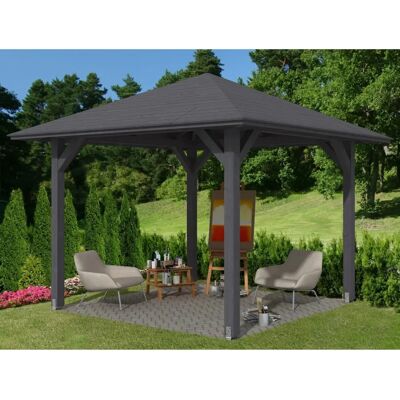 SKANHOLZ Cannes 1 Pavillon - 374x374cm, grau, Leimholz, outdoor SKANHOLZ Cannes 1 Pavillon - 374x374cm, grau, Leimholz, outdoor