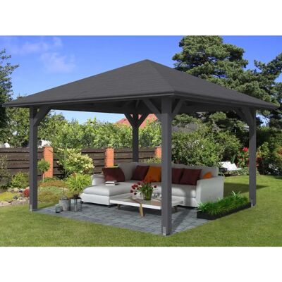 Skanholtz Cannes 2 Pavillon - Quadrat, Grau, 329cm H - Gartenpavillon Skanholtz Cannes 2 Pavillon - Quadrat, Grau, 329cm H - Gartenpavillon