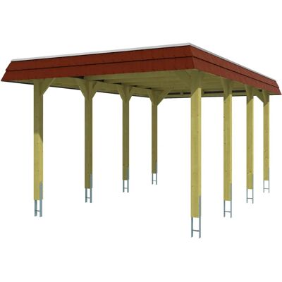 SKANHOLZ Spreewald Carport - Flachdach, 345x589cm, grün SKANHOLZ Spreewald Carport - Flachdach, 345x589cm, grün