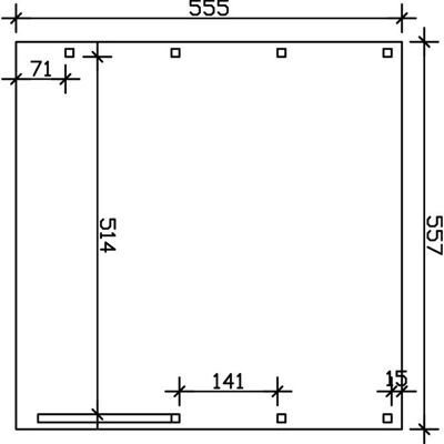 SKANHOLZ Friesland Set 7 Carport - Nussbaum - 557x555cm - Flachdach SKANHOLZ Friesland Set 7 Carport - Nussbaum - 557x555cm - Flachdach