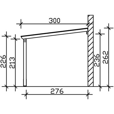 SKANHOLZ Vogtland Carport - 300x541cm, Eiche hell, Flachdach SKANHOLZ Vogtland Carport - 300x541cm, Eiche hell, Flachdach