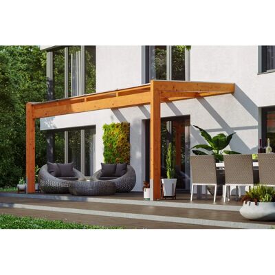 SKANHOLZ Novara Terrassenüberdachung - Leimholz, Polycarbonat, Eiche hell, 450x259 cm SKANHOLZ Novara Terrassenüberdachung - Leimholz, Polycarbonat, Eiche hell, 450x259 cm