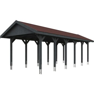SKANHOLZ Wallgau Carport - 380x900cm, 313cm hoch, grau SKANHOLZ Wallgau Carport - 380x900cm, 313cm hoch, grau
