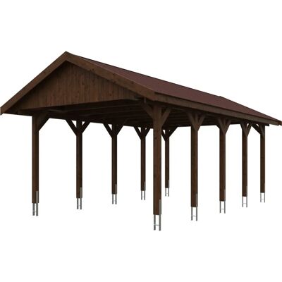 Skan Holz Carport Wallgau - Holz, Nussbaum, 430x750cm - Carport Skan Holz Carport Wallgau - Holz, Nussbaum, 430x750cm - Carport