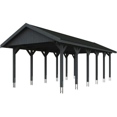 SKANHOLZ Wallgau Carport - Satteldach, 430x900cm, grau SKANHOLZ Wallgau Carport - Satteldach, 430x900cm, grau