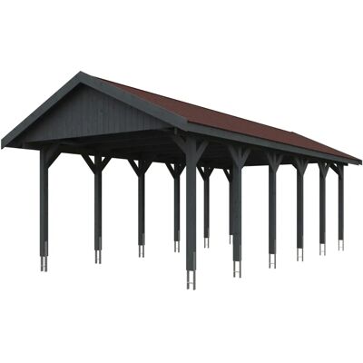 SKANHOLZ Carport Wallgau - Holzgrau - Satteldach - Carport SKANHOLZ Carport Wallgau - Holzgrau - Satteldach - Carport