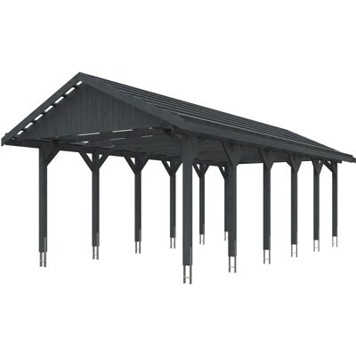 SKANHOLZ Wallgau Carport - 430x900cm, grau, mit Dachlatten - Carport SKANHOLZ Wallgau Carport - 430x900cm, grau, mit Dachlatten - Carport