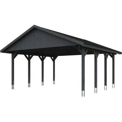 SKANHOLZ Wallgau Carport - Imprägniert, Grau, 2 Fahrzeuge SKANHOLZ Wallgau Carport - Imprägniert, Grau, 2 Fahrzeuge