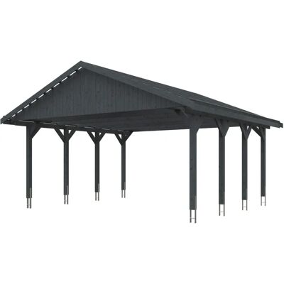 SKANHOLZ Wallgau Doppelcarport - Grau, 620x600cm - Carport SKANHOLZ Wallgau Doppelcarport - Grau, 620x600cm - Carport