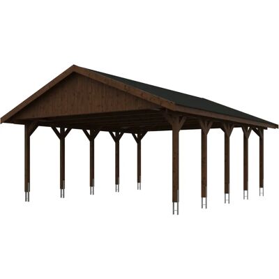SKANHOLZ Carport Wallgau - Nussbaum - 2 Fahrzeuge - Satteldach SKANHOLZ Carport Wallgau - Nussbaum - 2 Fahrzeuge - Satteldach