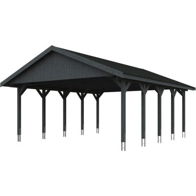 SKANHOLZ Wallgau Carport - Imprägniertes Holz, Doppel, Grau - Carport SKANHOLZ Wallgau Carport - Imprägniertes Holz, Doppel, Grau - Carport