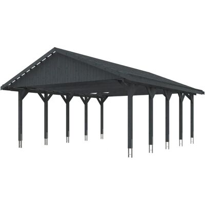 SKANHOLZ Wallgau Carport - Doppel, Grau, 620x750 cm SKANHOLZ Wallgau Carport - Doppel, Grau, 620x750 cm
