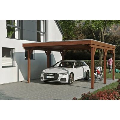 SKANHOLZ Grunewald Carport - Flachdach, braun, 427x554 cm SKANHOLZ Grunewald Carport - Flachdach, braun, 427x554 cm