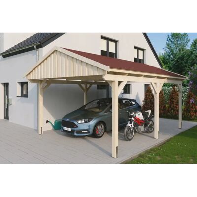 SKANHOLZ Fichtelberg Carport - Beige, 423x566cm, Satteldach SKANHOLZ Fichtelberg Carport - Beige, 423x566cm, Satteldach