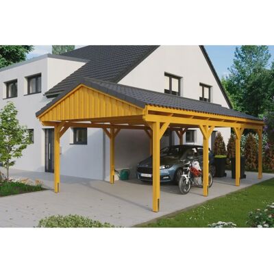 SKANHOLZ Fichtelberg 423x808 cm Nussbaum Carport SKANHOLZ Fichtelberg 423x808 cm Nussbaum Carport