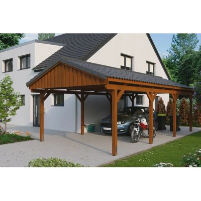 SKANHOLZ Fichtelberg - 423 x 808 cm - 326 cm - lasiert braun - Carport SKANHOLZ Fichtelberg - 423 x 808 cm - 326 cm - lasiert braun - Carport