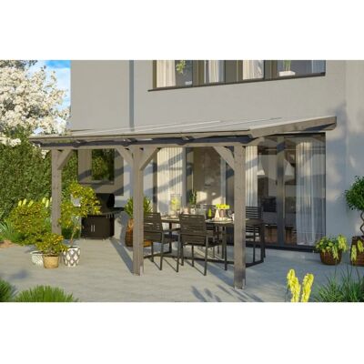 SKANHOLZ Bormio Terrassenüberdachung - Leimholz, schiefergrau SKANHOLZ Bormio Terrassenüberdachung - Leimholz, schiefergrau