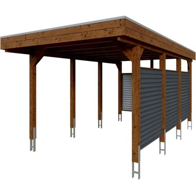 Skanholz Friesland Set 11 Nussbaum Einzelcarport - Rechteckig Skanholz Friesland Set 11 Nussbaum Einzelcarport - Rechteckig