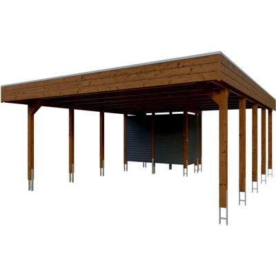 SKANHOLZ - Friesland Set 14 - Nussbaum - Carport SKANHOLZ - Friesland Set 14 - Nussbaum - Carport