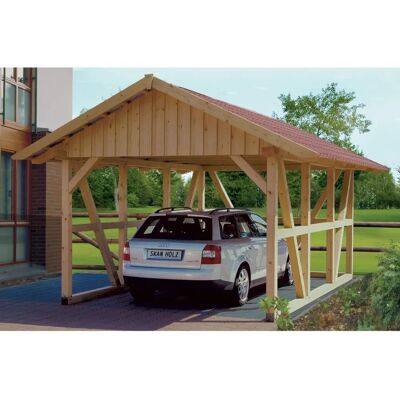 SKANHOLZ Schwarzwald 424x772cm beiger Carport - Carport SKANHOLZ Schwarzwald 424x772cm beiger Carport - Carport